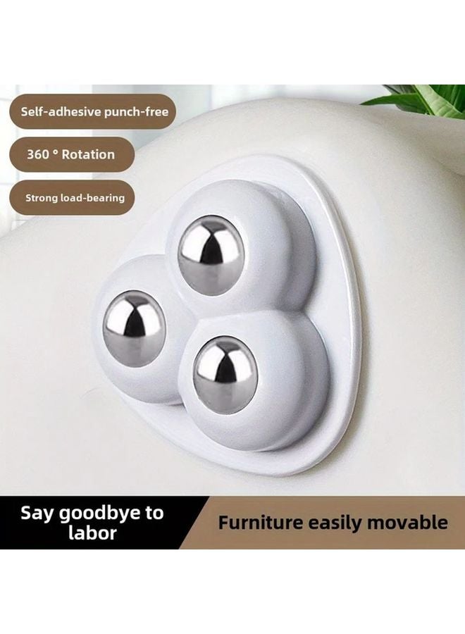 White Nylon Beads 4 Pack Universal Bearing Casters High Load Capacity Wear Resistant - Image 2