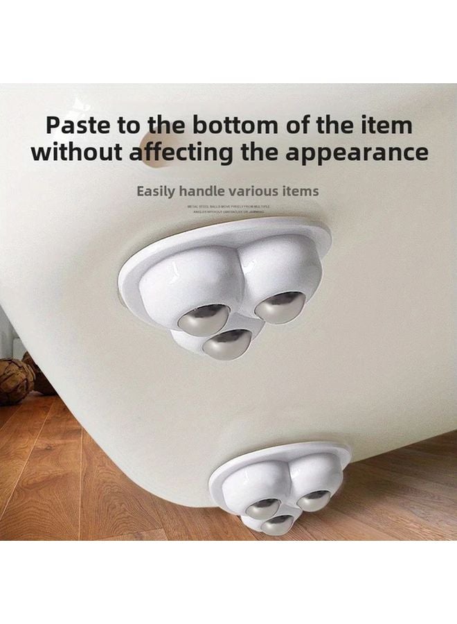 White Nylon Beads 4 Pack Universal Bearing Casters High Load Capacity Wear Resistant - Image 4