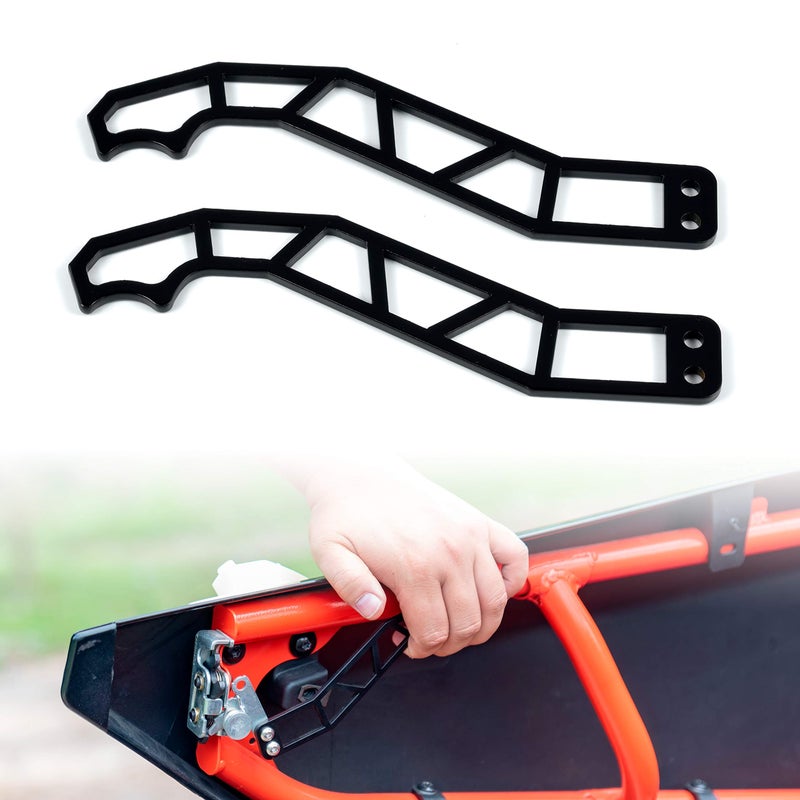 مقابض أبواب معدنية مخصصة SAUTVS UTV مع طلاء مسحوق أسود وأقفال أبواب لطرازات CanAm Maverick X3 X DS RS Turbo R Max 24