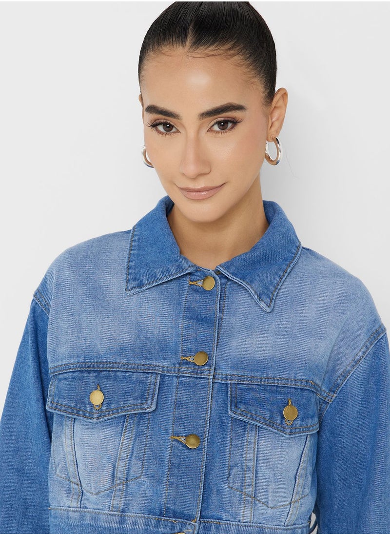 Ginger - Fringe Detail Denim Jacket - Image 1