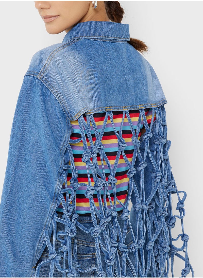 Ginger - Fringe Detail Denim Jacket - Image 1