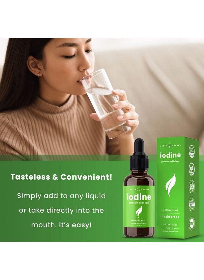 NutraChamps Iodine Drops (12 Year Supply) Vegan Liquid Iodine Supplement Solution Supports Thyroid Health Hormones & Weight Tasteless Higher Absorption Than Tablets Iodine Tincture 590 Servings  - Image 5