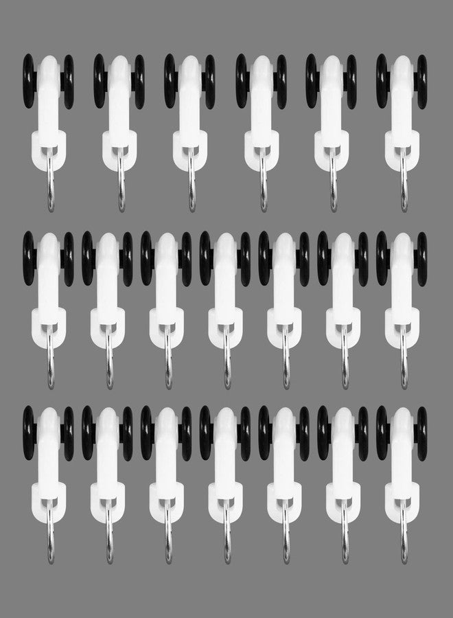 Hoeflife Ceiling Curtain Track Pulleys, 20PCS, Curtain Track Ceiling Mount, Room Divider Curtain Rod or Wall with Rolling Hooks, Ceiling Shower Curtain Tracks Perfect for Privacy in Open Rooms - Image 1