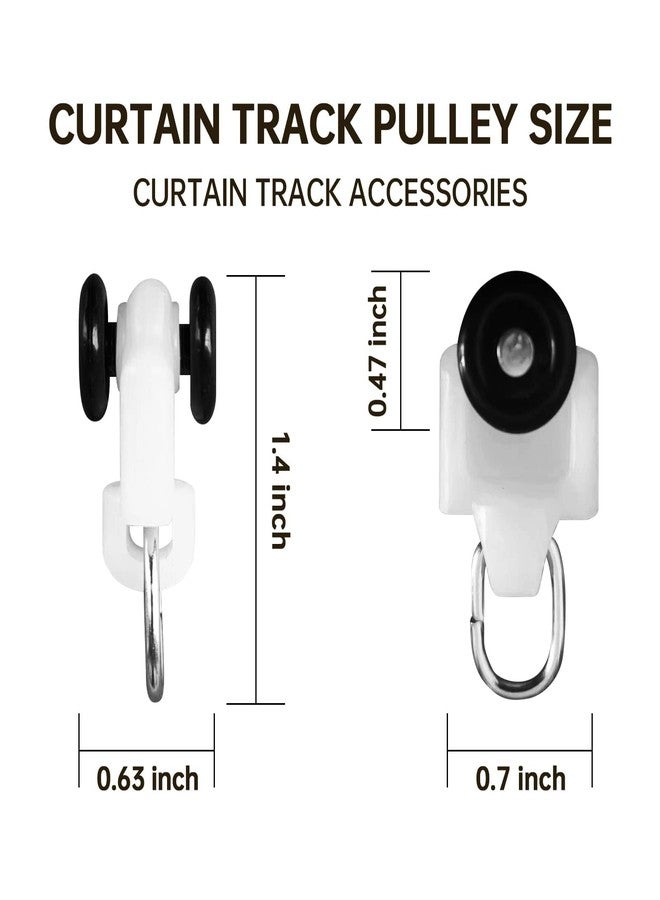 Hoeflife Ceiling Curtain Track Pulleys, 20PCS, Curtain Track Ceiling Mount, Room Divider Curtain Rod or Wall with Rolling Hooks, Ceiling Shower Curtain Tracks Perfect for Privacy in Open Rooms - Image 2