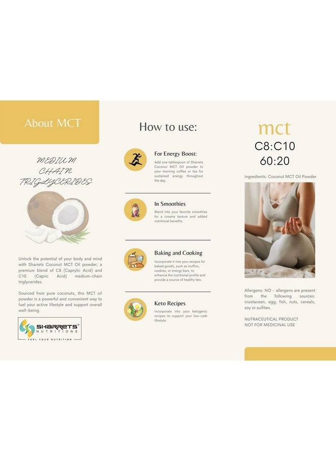 Sharrets - Coconut Mct Oil Powder 1Kg X 2 - Fuel Your Lifestyle With Pure Medium Chain Triglycerides (Mcts) - Image 1