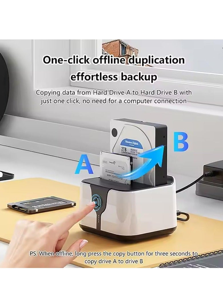 Joyelink Hard Drive Enclosure, USB 3.0 to SATA III Dual Bay External,Hard Drive Docking Station, Hard Drive for 2.5/3.5 inch HDD Solid State Drives, Offline Cloning Support, Wide Compatibility - Image 4