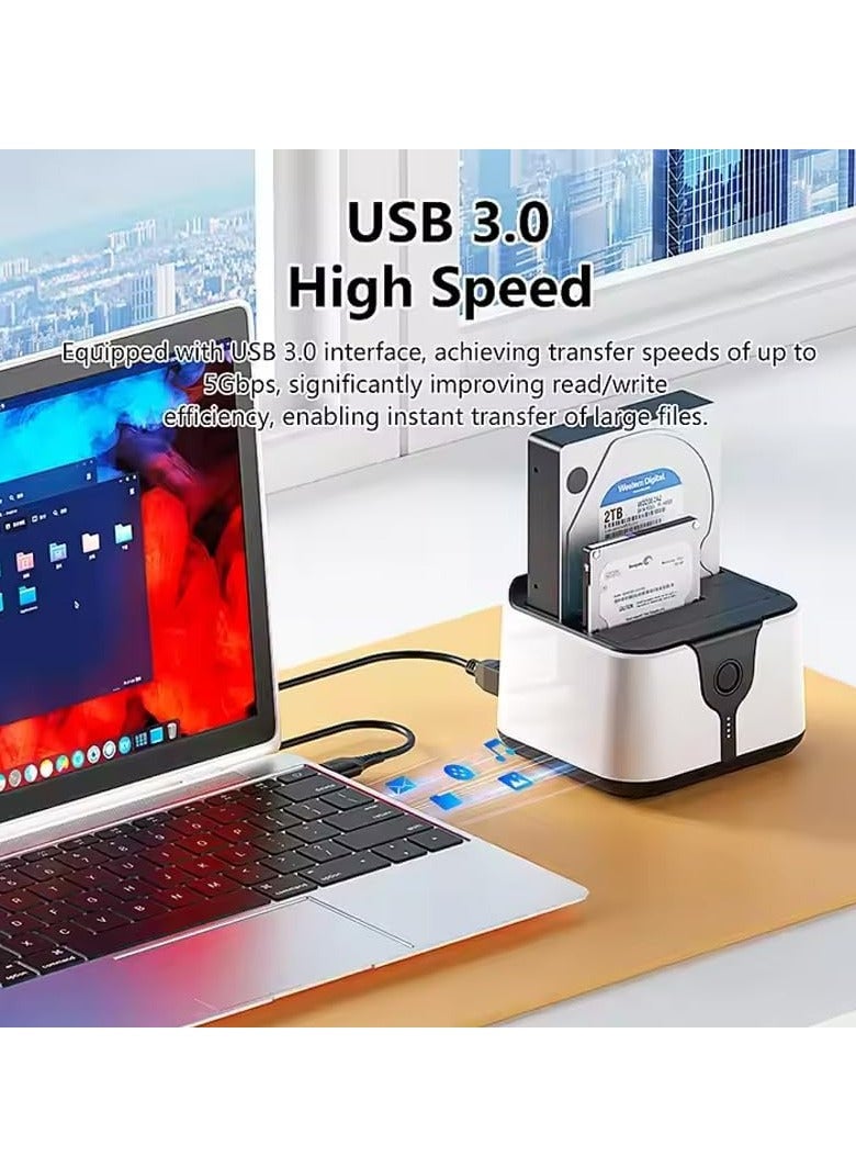 Joyelink Hard Drive Enclosure, USB 3.0 to SATA III Dual Bay External,Hard Drive Docking Station, Hard Drive for 2.5/3.5 inch HDD Solid State Drives, Offline Cloning Support, Wide Compatibility - Image 5