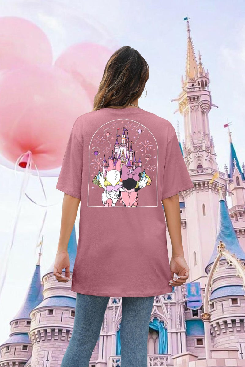 VILOVE Magic Kingdom Shirt Women Girls Just Wanna Have Fun Shirt Girls Trip T-Shirt Cute Magical Tee Summer Vacation Tops Pink - Image 5