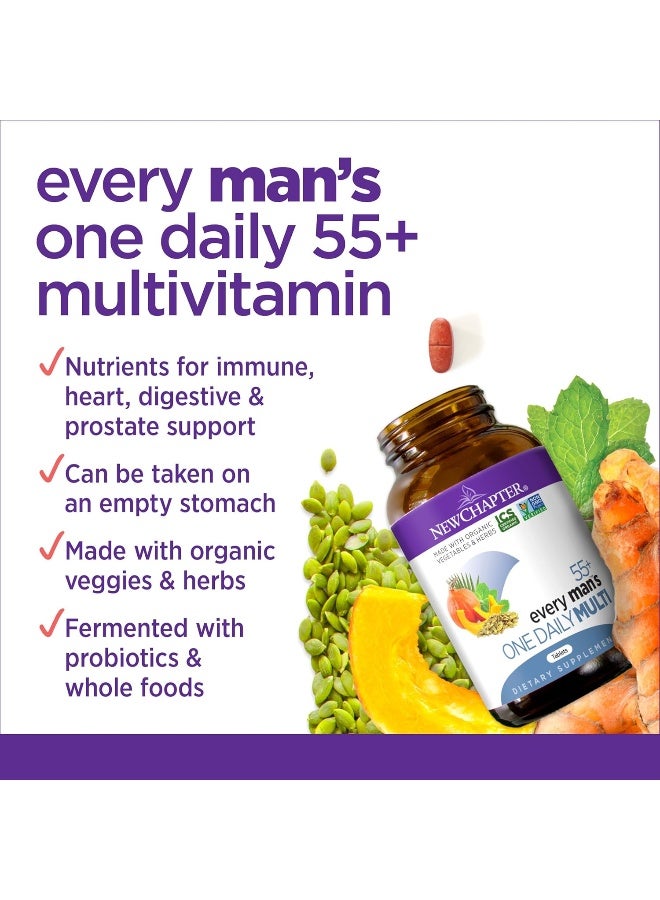 New Chapter Multivitamin For Men 50 Plus - Every Man'S One Daily 55+ With Fermented Probiotics + Whole Foods + Astaxanthin + Organic Non-Gmo Ingredients - 24Ct - Image 5