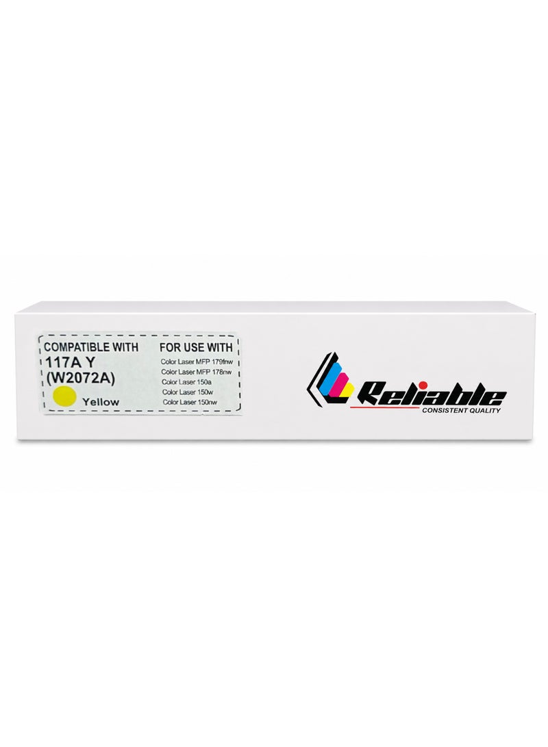 Reliable 117A Yellow Toner Cartridge (W2072A) Compatible with HP Color Laser MFP 178nw Printer - Image 1