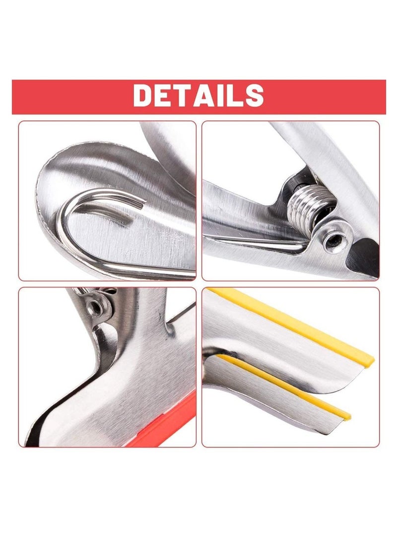 NIBEMINENT Stainless Steel Chip Clips Set Bag Heavy Duty Food Round Edge Air Tight Seal Grip for Office Kitchen Home Usage Storage 12 Pack  - Image 2