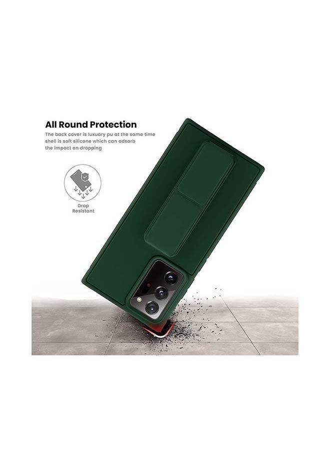 3-in-1 Magnetic Wrist Strap Hand Grip With Stand Case Cover For Samsung Galaxy Note20 Ultra Green - Image 2