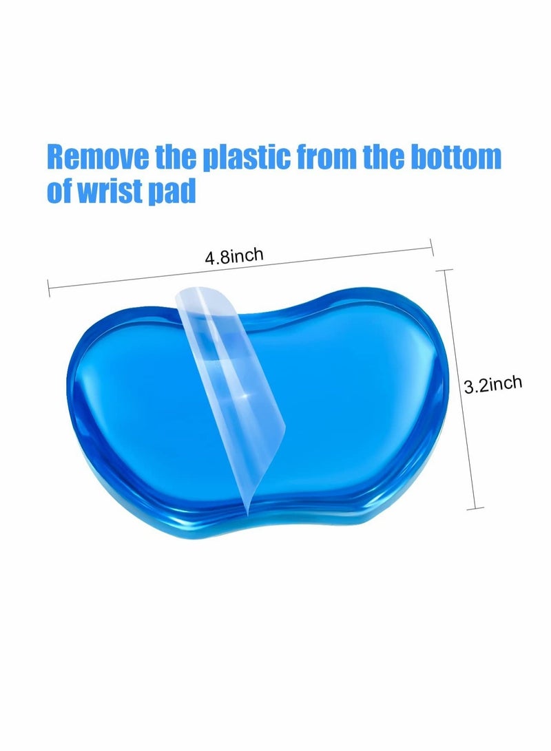 كابتن تيك Mouse Wrist Rest Pad, Soft Hand Pillow Cushion, Cool Silicone Gel Keyboard Wrist Support Mat, Ergonomic, Heart-Shaped Translucence (Blue), Large Size - Image 5