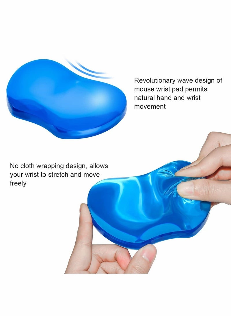 كابتن تيك Mouse Wrist Rest Pad, Soft Hand Pillow Cushion, Cool Silicone Gel Keyboard Wrist Support Mat, Ergonomic, Heart-Shaped Translucence (Blue), Large Size - Image 4