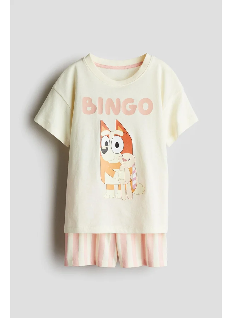 اتش اند ام Printed cotton jersey pyjamas