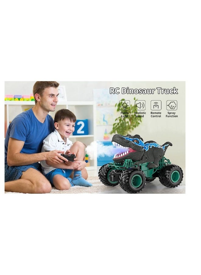 2.4GHz Remote Control Dinosaur Car Toys for Kids Boys RC Dino Car with Light Sound Spray Indoor Outdoor All Terrain Electric RC Toys Gifts for 3 to 12 Kids - Image 1