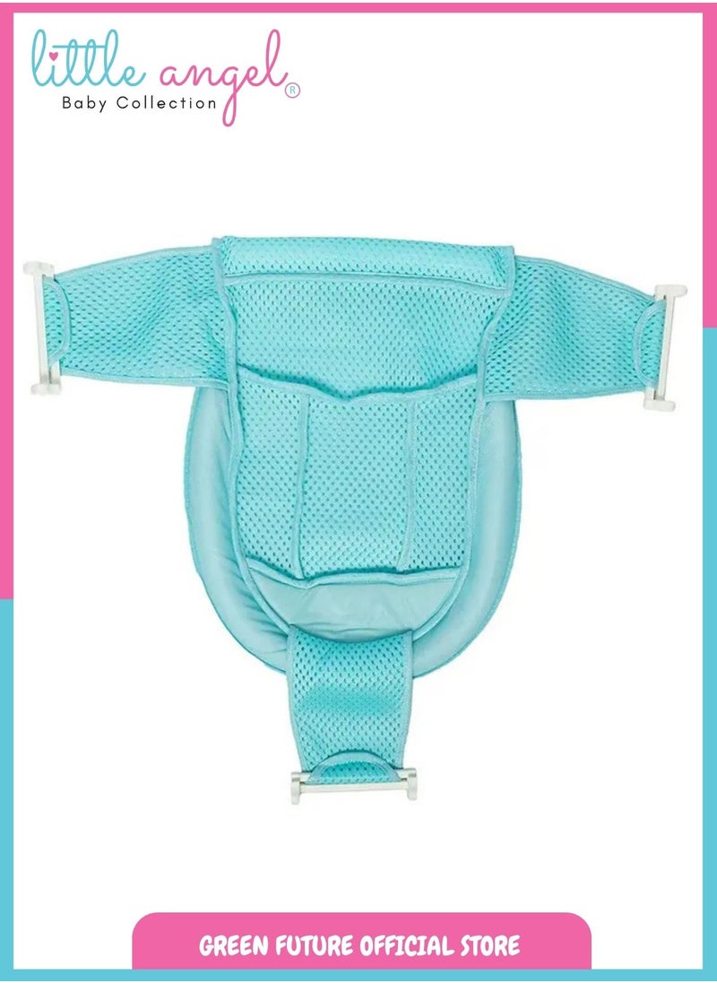 Little Angel - Baby Bath Net Support - Adjustable Mesh Sling for Newborns and Infants, Breathable and Comfortable, Fits Most Bathtubs, Easy to Clean, Blue - Image 1