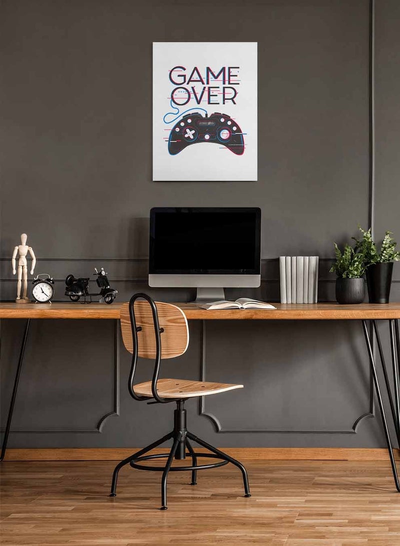 لوحة كانفاس على إطار خشبي للألعاب، تصميم انتهت اللعبة، للمنزل، غرفة المعيشة، المكتب، الديكور - Image 1