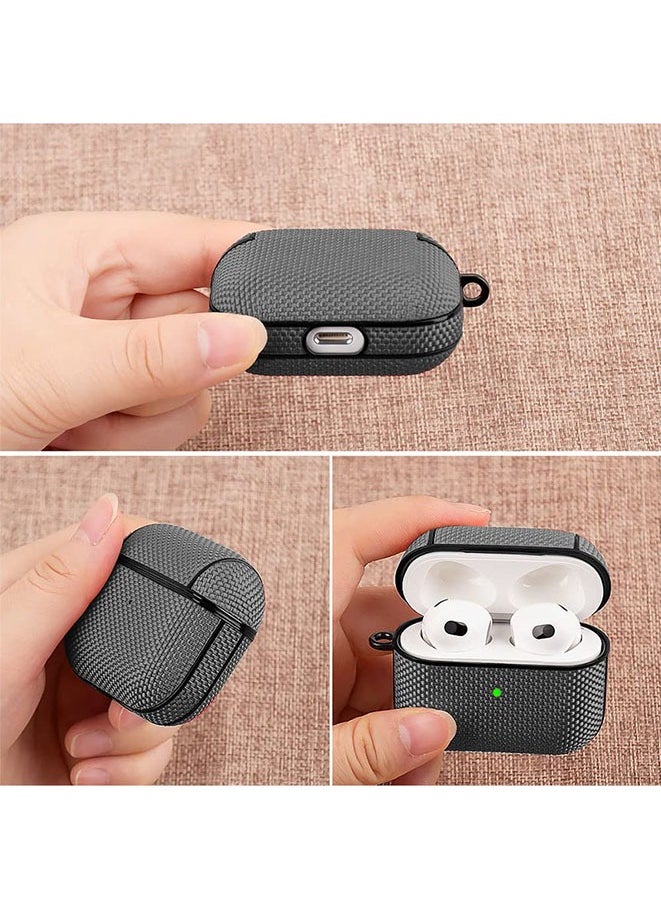 Muyixin - حافظة حماية لسماعات Apple AirPods الجيل الثالث (2021) مع غطاء حماية كامل مضاد للخدش ومقاوم للسقوط مع سلسلة مفاتيح ومصباح LED أمامي مرئي باللون الرمادي - Image 1