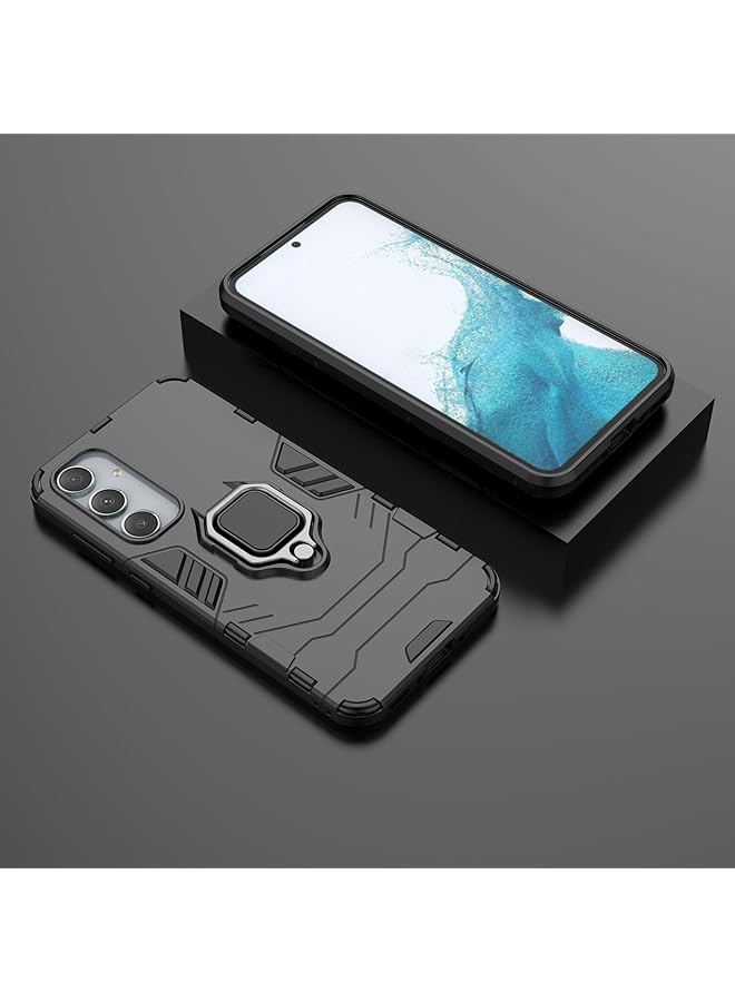 إيروريكس غطاء خلفي صلب غير لامع بحلقة معدنية دوارة لهاتف Samsung Galaxy A35 5G، أسود - Image 4