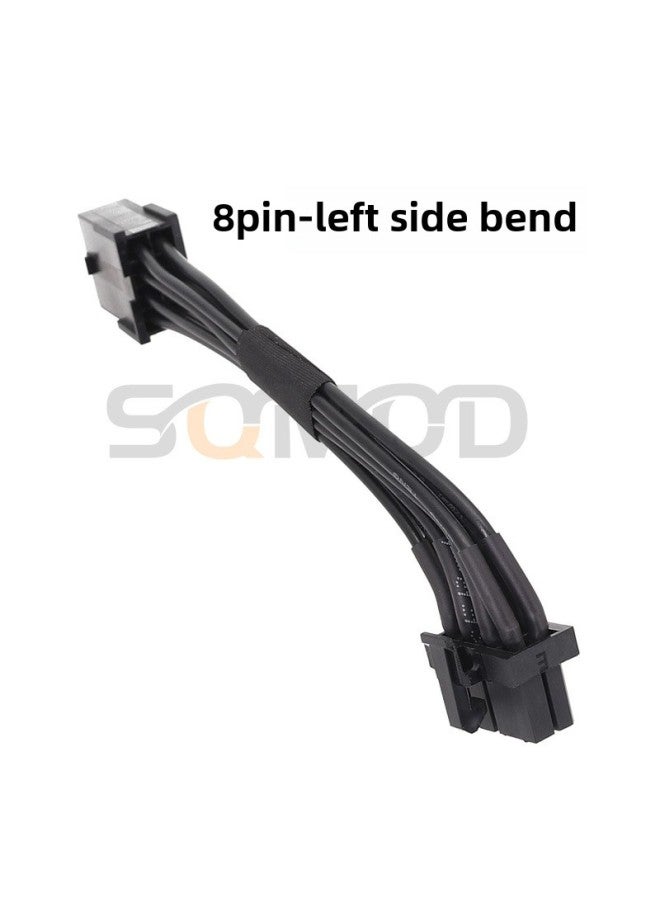 245-GPU Graphics Card Conversion Line Steering Line 8p Female/8p Male 90 Degree Elbow Black Ribbon Graphics Card Elbow Line-Color:8PIN-left Bend-Length:10CM  - Image 1