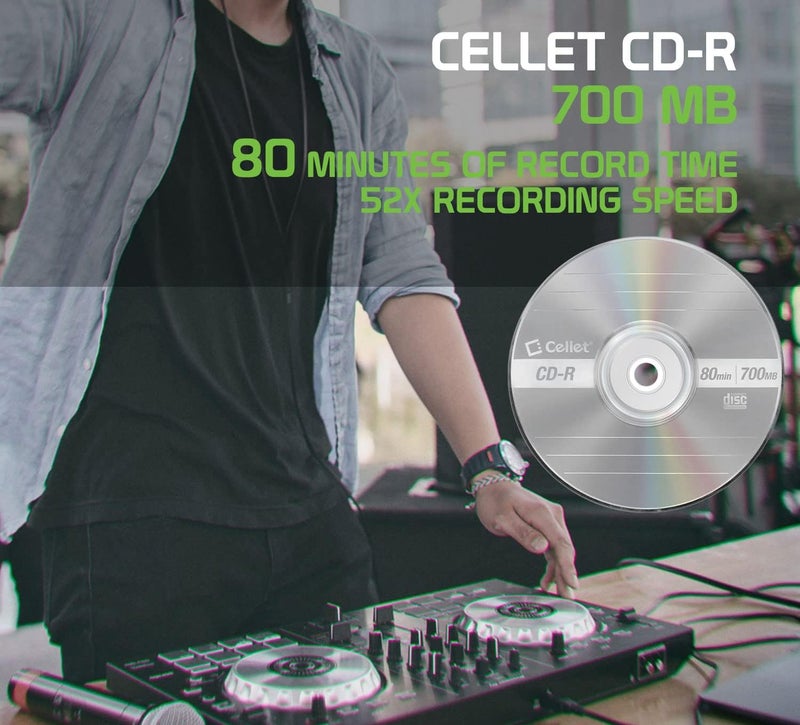 cellet CD-R 5-Pack – 700MB 80-Minute Blank Discs, 52X Speed for Data, Music, and Photo Recording - Image 4