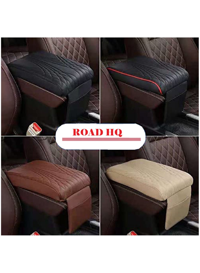 ROAD HQ وسادة مسند الذراع للسيارة غطاء وحدة التحكم المركزية باللون الأسود وسادة مسند الذراع من جلد PU واقي وحدة التحكم الوسطى وسادة راحة اليد للسيارات SUV والشاحنات - Image 5