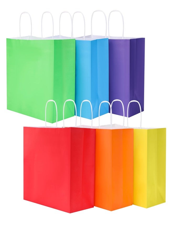 SUNCOLOR Large Paper Gift Bags with Handles, Rainbow Colors, 13x10x5.5 Inch, 24 Pack, for Birthday, Wedding, Shopping - Image 1