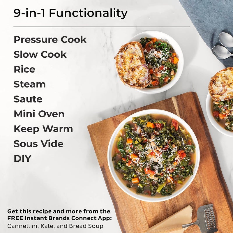 INSTANT Instant Pot 6 Litre Essential New Launch 2023 Stainless Steel 9in1 Electric Pressure Cooker Slow Cooker Rice Cooker Steamer Saute And Warmer 6 Litre Black  - Image 3