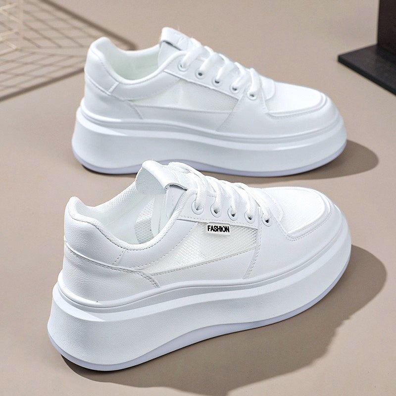 Women'S Shoes Summer Breathable Mesh With Skirt White Shoes Thin Mesh Shoes Thick Sole Sports Board Shoes - Image 1