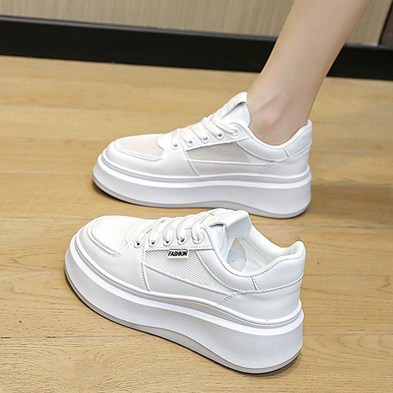 Women'S Shoes Summer Breathable Mesh With Skirt White Shoes Thin Mesh Shoes Thick Sole Sports Board Shoes - Image 3