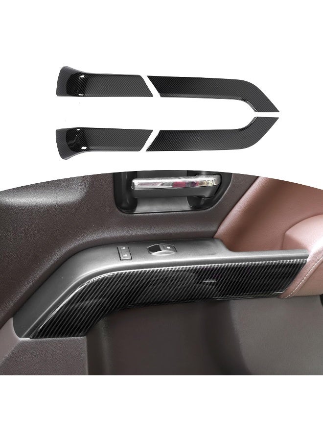 RT-TCZ for Silverado Carbon Fiber Inner Door Handle Panel Trim Cover for Chevy Silverado GMC Sierra 2014-2018 Black ABS Carbon Fiber Interior Accessories 4pcs (Crew Cab) - Image 1