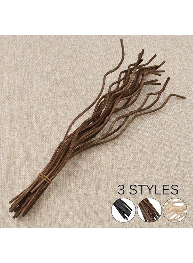 Natural Wavy Rattan Reed Diffuser Refills 20pcs Wood Color Home Fragrance Sticks - Image 2