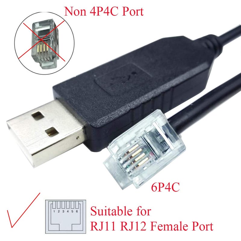 Suamdoen USB to RJ11 RJ12 Control Cable for Celestron Nexstar eq6 PC Link to Hand-Controller RS232 Serial Converter Cable - Image 2
