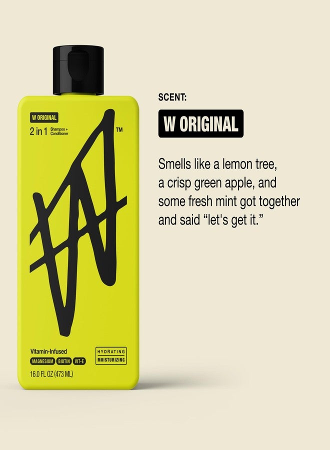 W by Jake Paul Men’s 2-in-1 Shampoo and Conditioner, Full Looking Hair, Deep Clean & Hydrating, Original Scent, 16 fl oz - Image 2