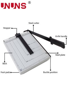 UNUNS Paper Cutter Guillotine,A4 Paper Cutting Board,Heavy Duty Metal Base Trimmer Grid  - Image 2