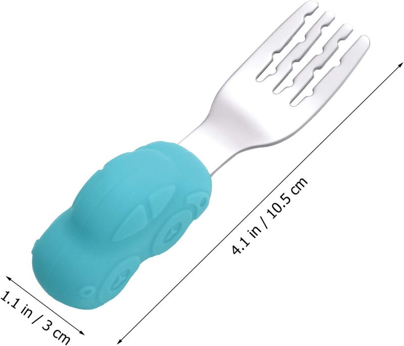 Kisangel Stainless Steel Training Fork and Spoon Boys and Girls's Lunch Accessories Boy Girl Silverware Compact and Portable - Image 5