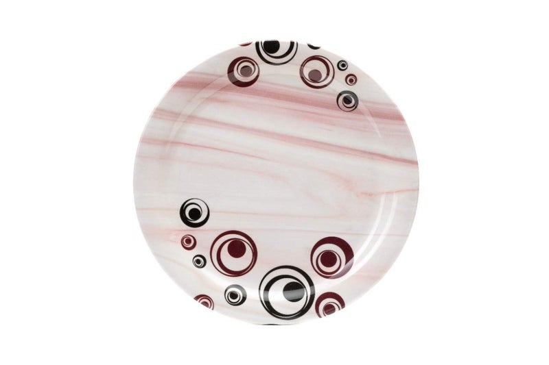 PRIZMA Unbreakable Lightweighted Melamine Round Full Size Red Circle Designed (11 Inch) Dinner/Lunch Plates (Pack of 6) - Image 2