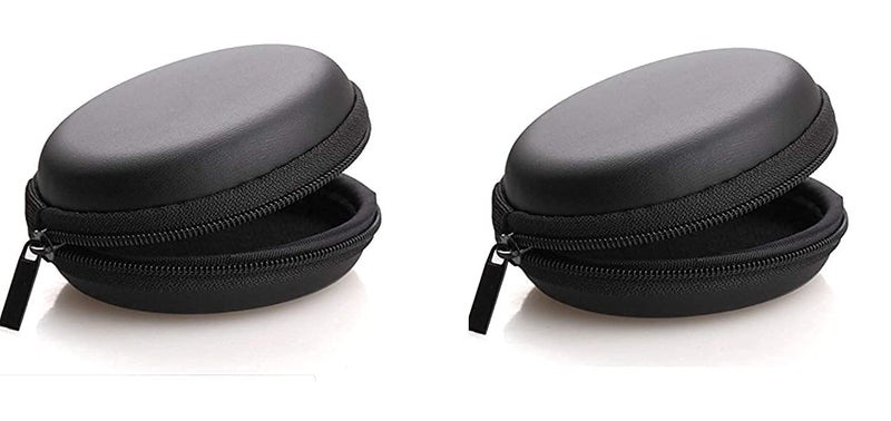 Sounce Earphone Headphone Carrying Case Pouch Cover for Earphones, Headset, Pen Drives, SD Cards, All Mobile Accessories - Black (Pack of 2) - Image 1