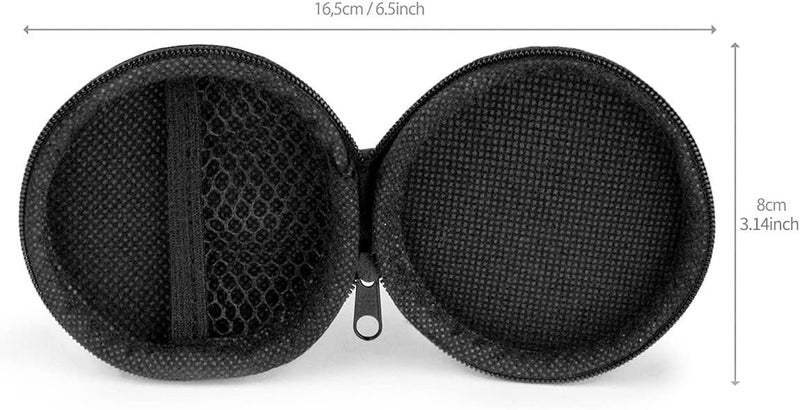 Sounce Earphone Headphone Carrying Case Pouch Cover for Earphones, Headset, Pen Drives, SD Cards, All Mobile Accessories - Black (Pack of 2) - Image 3