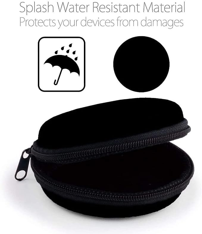 Sounce Earphone Headphone Carrying Case Pouch Cover for Earphones, Headset, Pen Drives, SD Cards, All Mobile Accessories - Black (Pack of 2) - Image 4