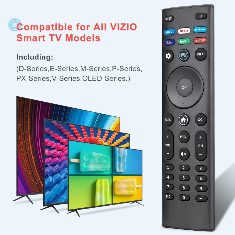 EWO'S Universal Remote Control XRT140 for VIZIO Smart TV Remote Replacement XRT136 XRT260 XRT270 Smartcast D, E, M, P, V, PX Series Smart TVs - Image 2