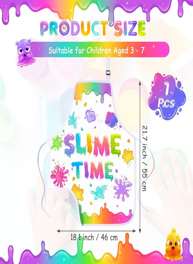 Coume 1 Pcs Kid Art Paint Aprons Waterproof Cooking Bibs for Age 3-7 Years Splatter School Party (White) - Image 2