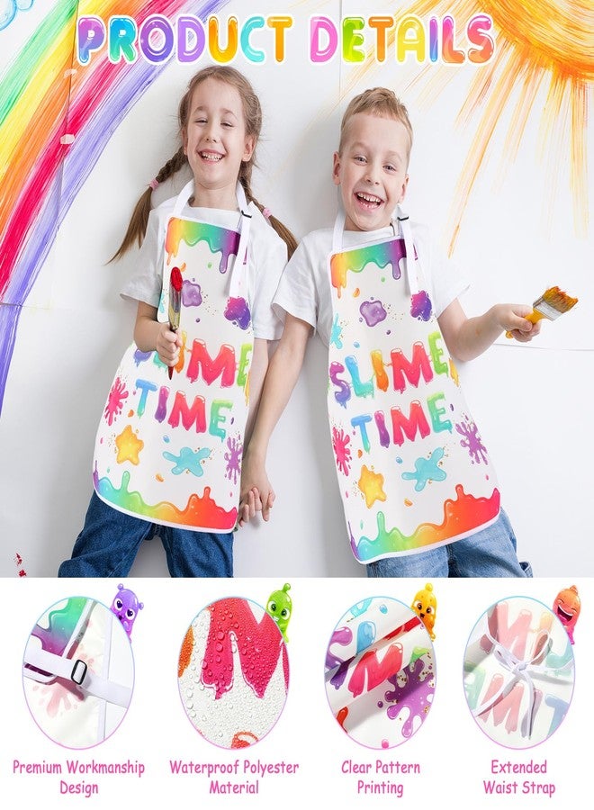 Coume 1 Pcs Kid Art Paint Aprons Waterproof Cooking Bibs for Age 3-7 Years Splatter School Party (White) - Image 3