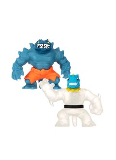 GOO JIT ZU Heroes of Goo Jit Zu Glow Shifters - Versus Pack, Ultraglow Tyro VS Shadowclaw Rock Jaw. One with Unique Glow-in-The-Dark Goo Transformation. Crush The core, Goo Glows in The Dark (42620)  - Image 2