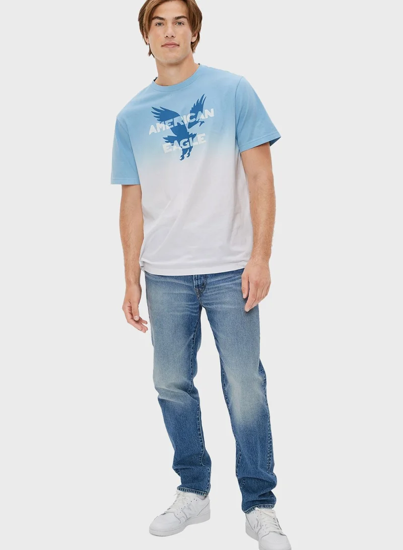 American Eagle Tie Dye Graphic Crew Neck T-Shirt