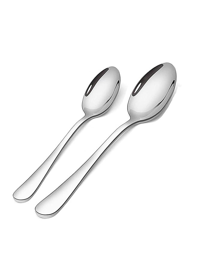 Majestic Stainless Steel Spoon Set of 12 – 6 Table Spoons (20 cm) & 6 Dessert/Tea Spoons (13.5 cm) – Premium Polished Finish, Durable, Comfortable Grip – Ideal for Home, Parties & Cafes - Image 1