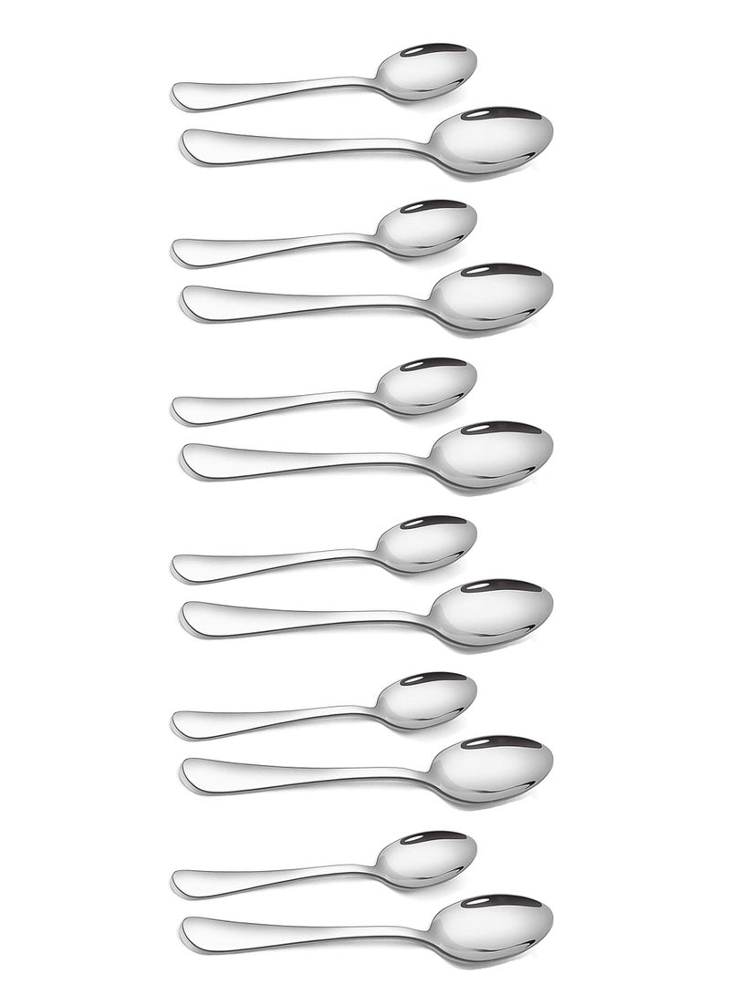 Majestic Stainless Steel Spoon Set of 12 – 6 Table Spoons (20 cm) & 6 Dessert/Tea Spoons (13.5 cm) – Premium Polished Finish, Durable, Comfortable Grip – Ideal for Home, Parties & Cafes - Image 2