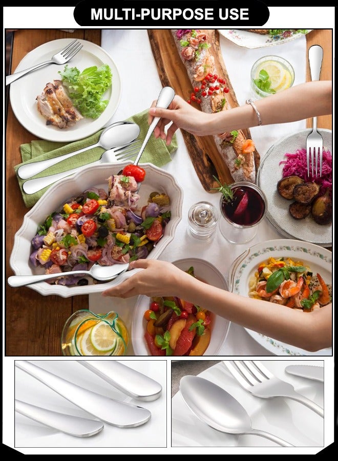 Majestic Stainless Steel Spoon Set of 12 – 6 Table Spoons (20 cm) & 6 Dessert/Tea Spoons (13.5 cm) – Premium Polished Finish, Durable, Comfortable Grip – Ideal for Home, Parties & Cafes - Image 4