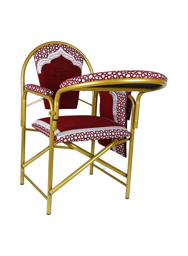 TELANPU Durable and High Quality Foldable Prayer Chair Red and Gold 93 x 50 x 47 cm HM-C015 RED - Image 1